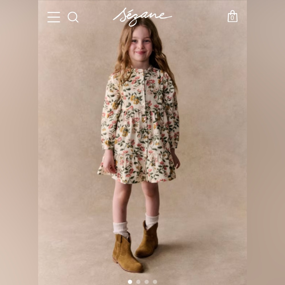 Petit sezane girls LOUISE DRESS romantic flower floral EUC size 8